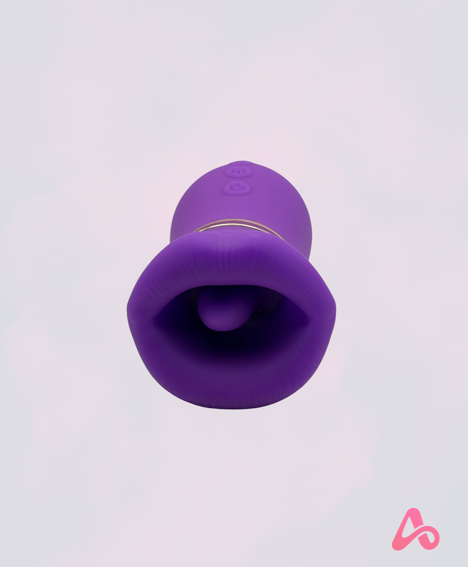 10-Frequency Tongue-Licking Clitoral Stimulator — Rechargeable & Waterproof, purple, close-up of the tongue tip